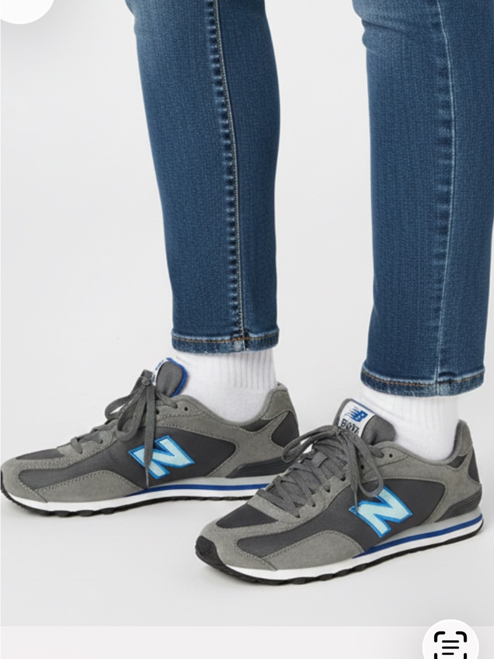 New Balance Grey & Blue Retro Runner Sneakers